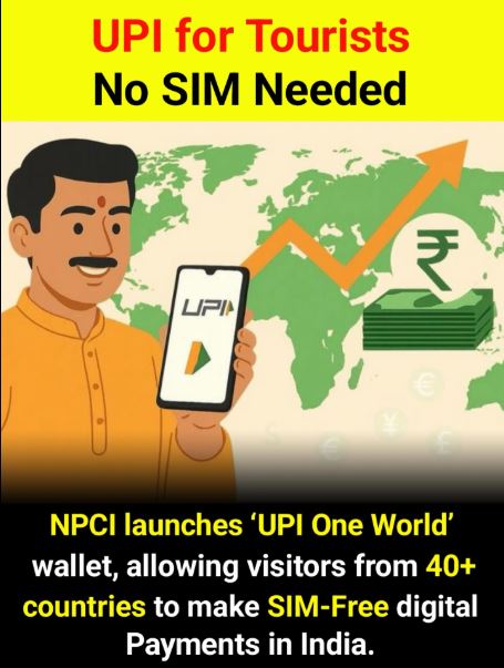 UPI for Tourists in India: No Indian SIM Needed – 'UPI One World' Wallet Launched in 2026