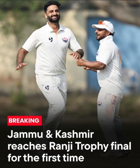 Jammu & Kashmir Create History: Reach Ranji Trophy Final for the 