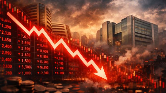 Sensex Plunges Over 1,000 Points, Nifty Cracks Below 24,700 as Middle East War Fears Trigger Massive Sell-Off