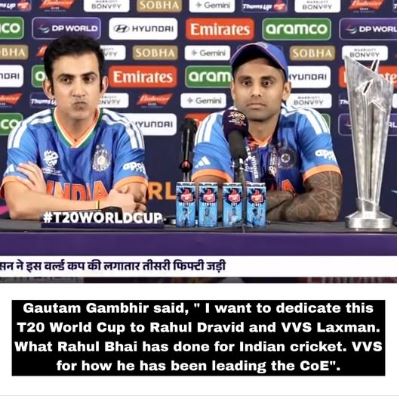 Emotional Moment! Gautam Gambhir Dedicates Historic T20 World Cup 2026 Win to Rahul Dravid & VVS Laxman—