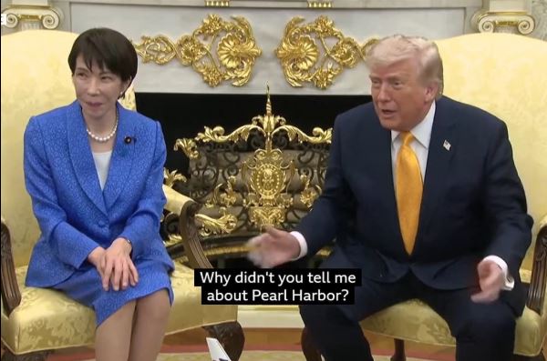 Trump's Savage Pearl Harbor Joke Leaves Japan PM Sanae Takaichi STUNNED—Her Viral Reaction Says It ALL in Awkward Oval Office Moment!