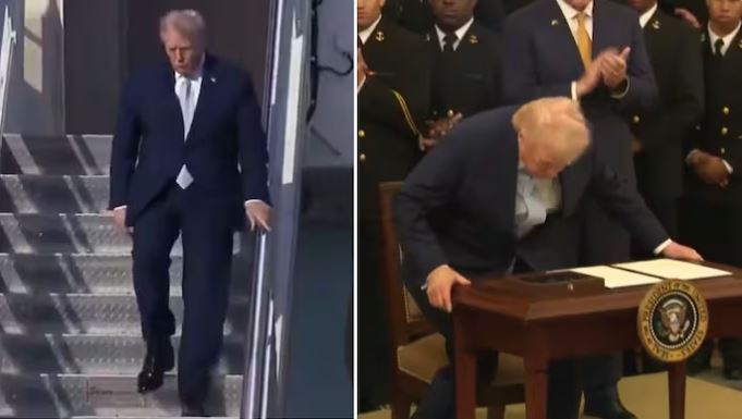 SHOCKING! Trump's Air Force One Stairs Struggle Video Goes VIRAL—Fans Freak Out Over Health Fears!