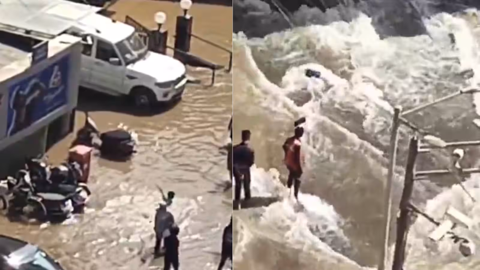 Mumbai Bandra Pipeline Burst Turns SV Road Into River! Kids Swim in Flood-Like Chaos – Viral Videos Shock Netizens!