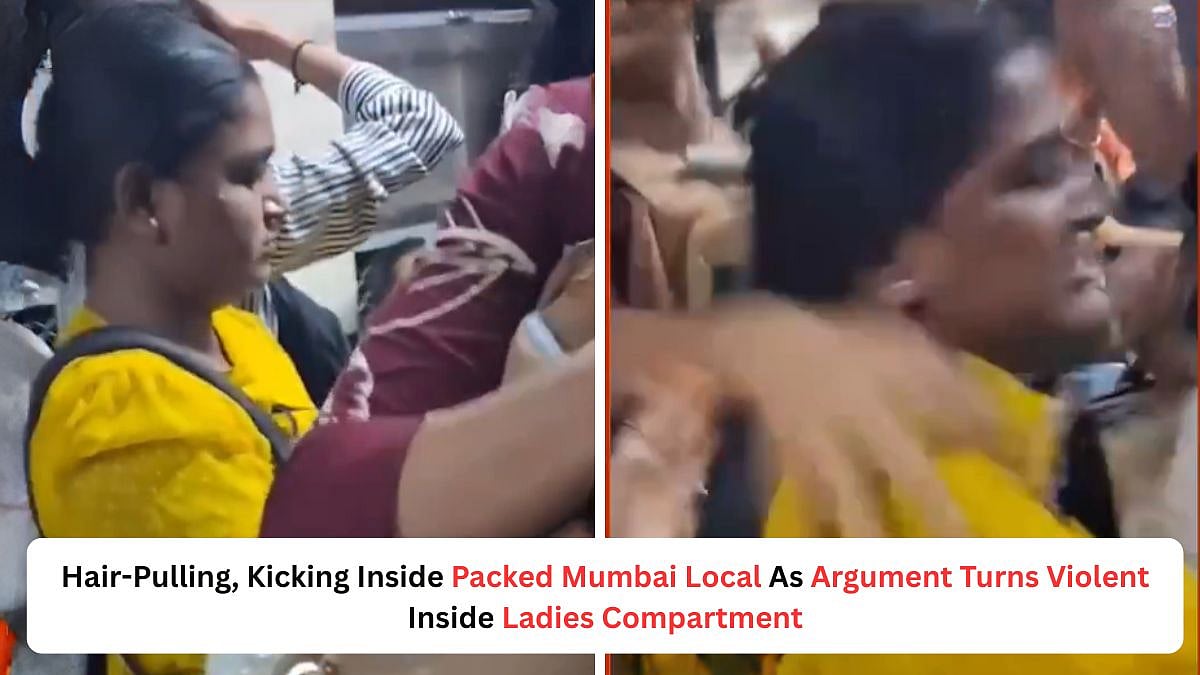 Chaos in the Mumbai Local! Women's Clash Turns Violent Inside Crowded Asangaon Train – Slaps, Pushes & Hair-Pulling Caught on Camera; Viral Video Sparks Outrage!