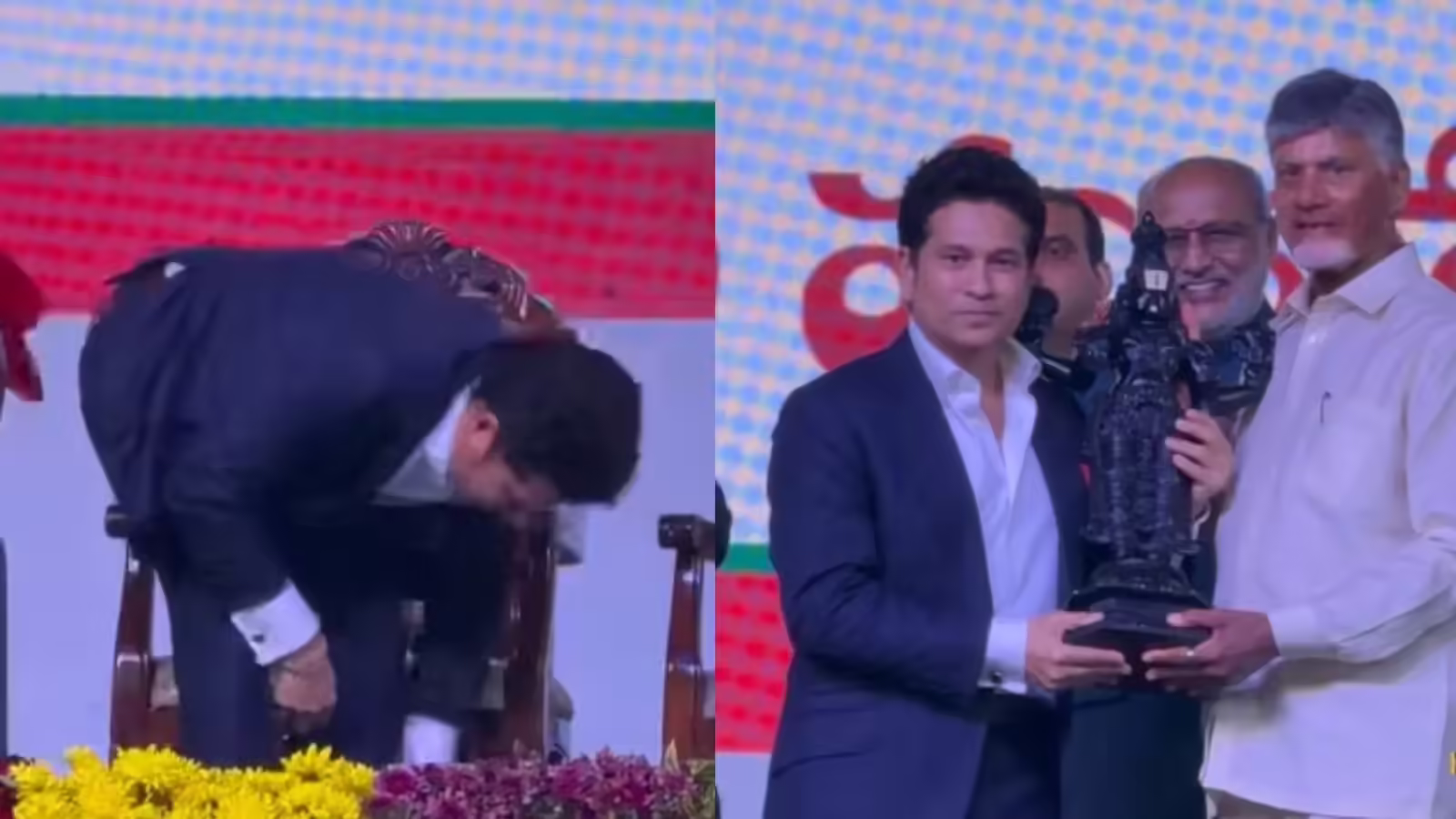 Sachin Tendulkar Removes Shoes Before Receiving Lord Venkateswara's Idol—Pure Respect Goes Viral!