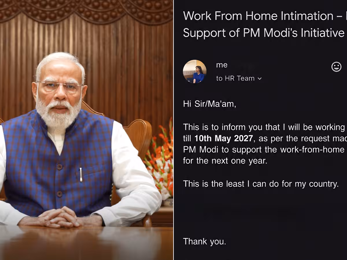 PM मोदी की ईंधन बचाने की अपील के बाद महिला ने HR को WFH के लिए भावुक चिट्ठी लिखी—'देश के लिए मैं कम से कम इतना तो कर ही सकती हूँ'