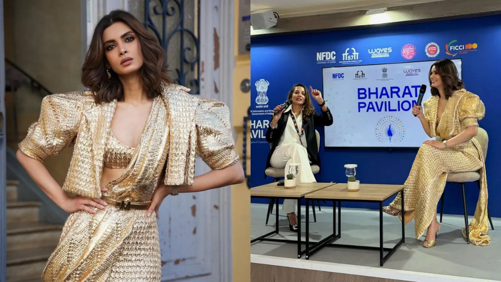 डायना पेंटी ने Cannes 2026 में 1.95 लाख रुपये की शानदार गोल्डन साड़ी पहनकर धूम मचा दी – बिल्कुल जादू!