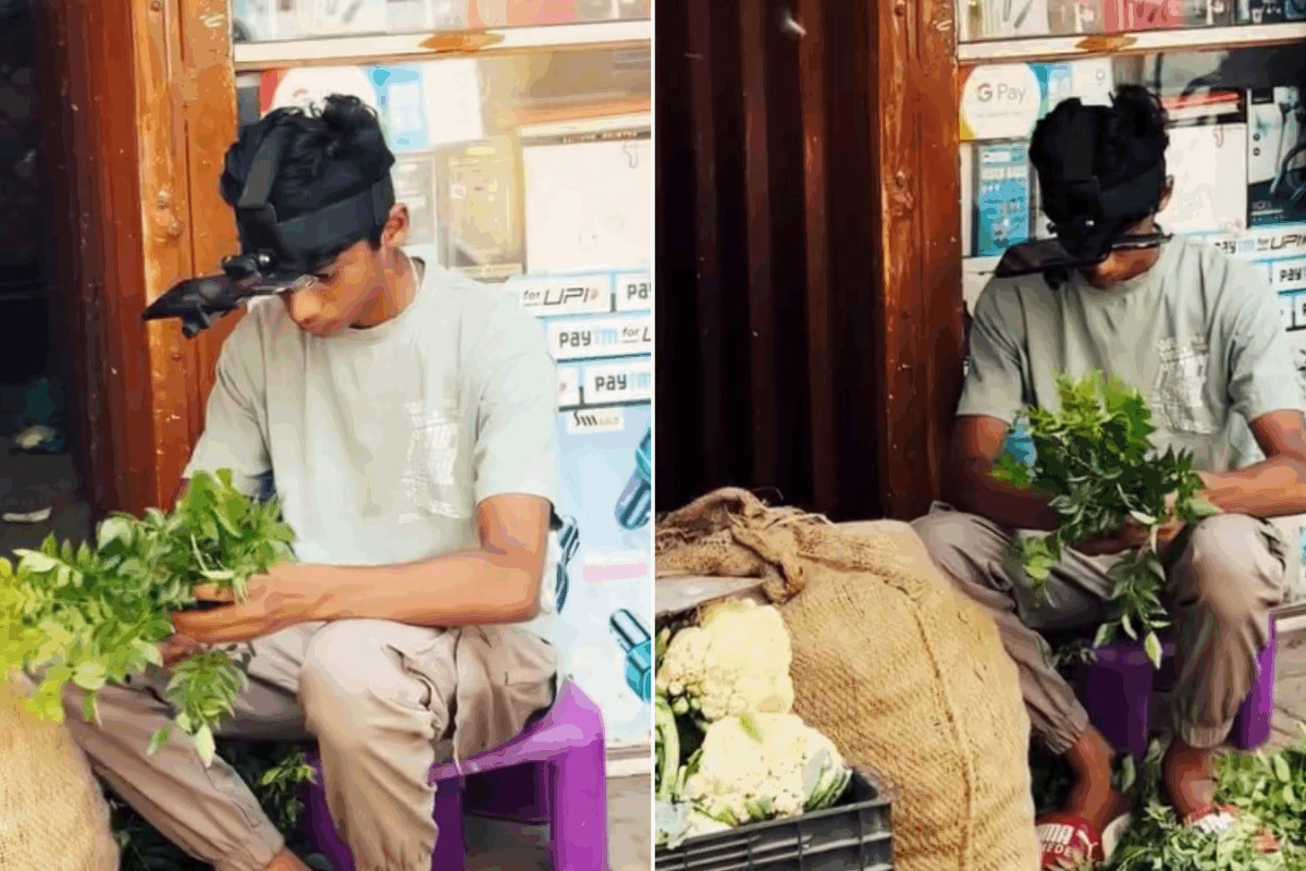 Bengaluru Vegetable Vendor Wears AI Data Collector on Head, Earns Rs 350/Hour—Mind-Blowing Side Hustle!