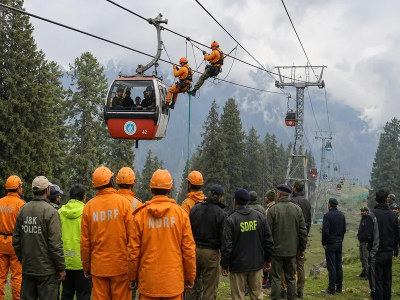 Rajnath Singh Praises Epic Rescue of 300 Stranded Tourists in Gulmarg Gondola Drama!