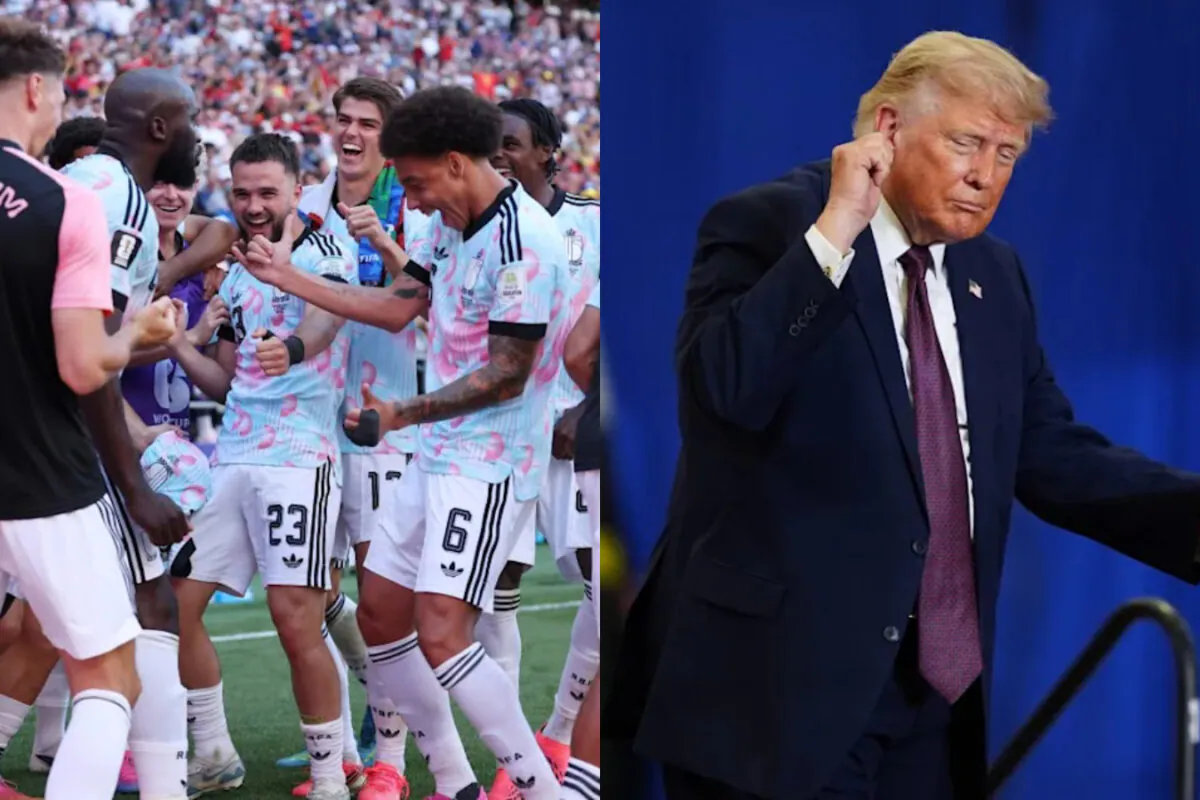 वर्ल्ड कप में USA को 4-1 से हराने के बाद बेल्जियम के खिलाड़ियों ने मज़ेदार अंदाज़ में ट्रंप डांस किया!
