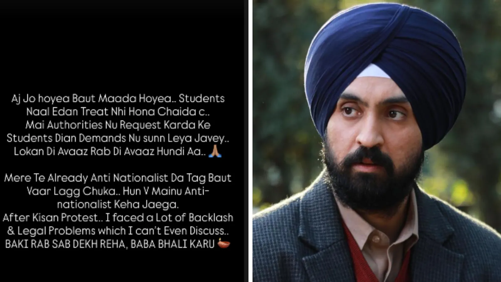 Diljit Dosanjh Boldly Supports CJP Students: 