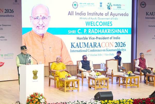 उपराष्ट्रपति ने KAUMARACON-2026 का उद्घाटन किया; अखिल भारतीय आयुर्वेद संस्थान की कई डिजिटल पहलों का शुभारंभ