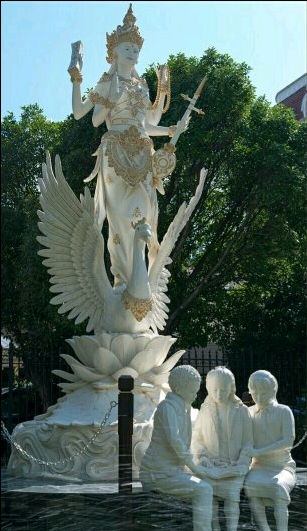 Devi Saraswati is one of the Goddesses in Hinduism, the primarily practised religion among Balinese people in Indonesia, which itself is the world’s biggest Muslim-majority country. Yet, her 