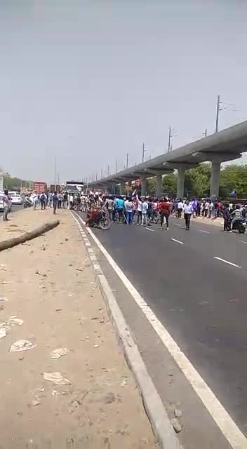 Bharat Band Rally reach to Sec -12 Faridabad Court