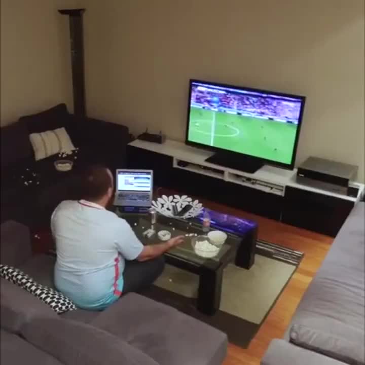 Wife bought a second remote to have some fun.. watch the guy going crazy 