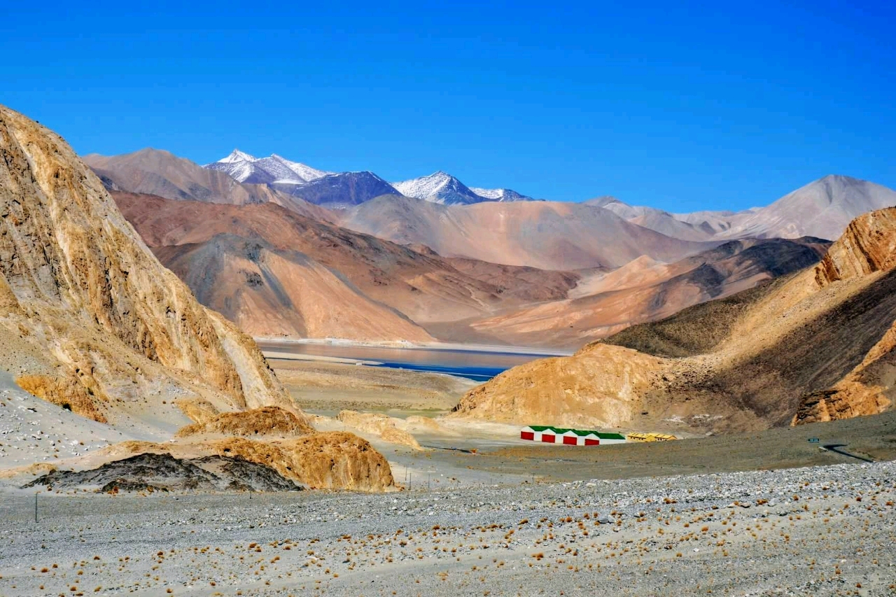 first view of pangong lake