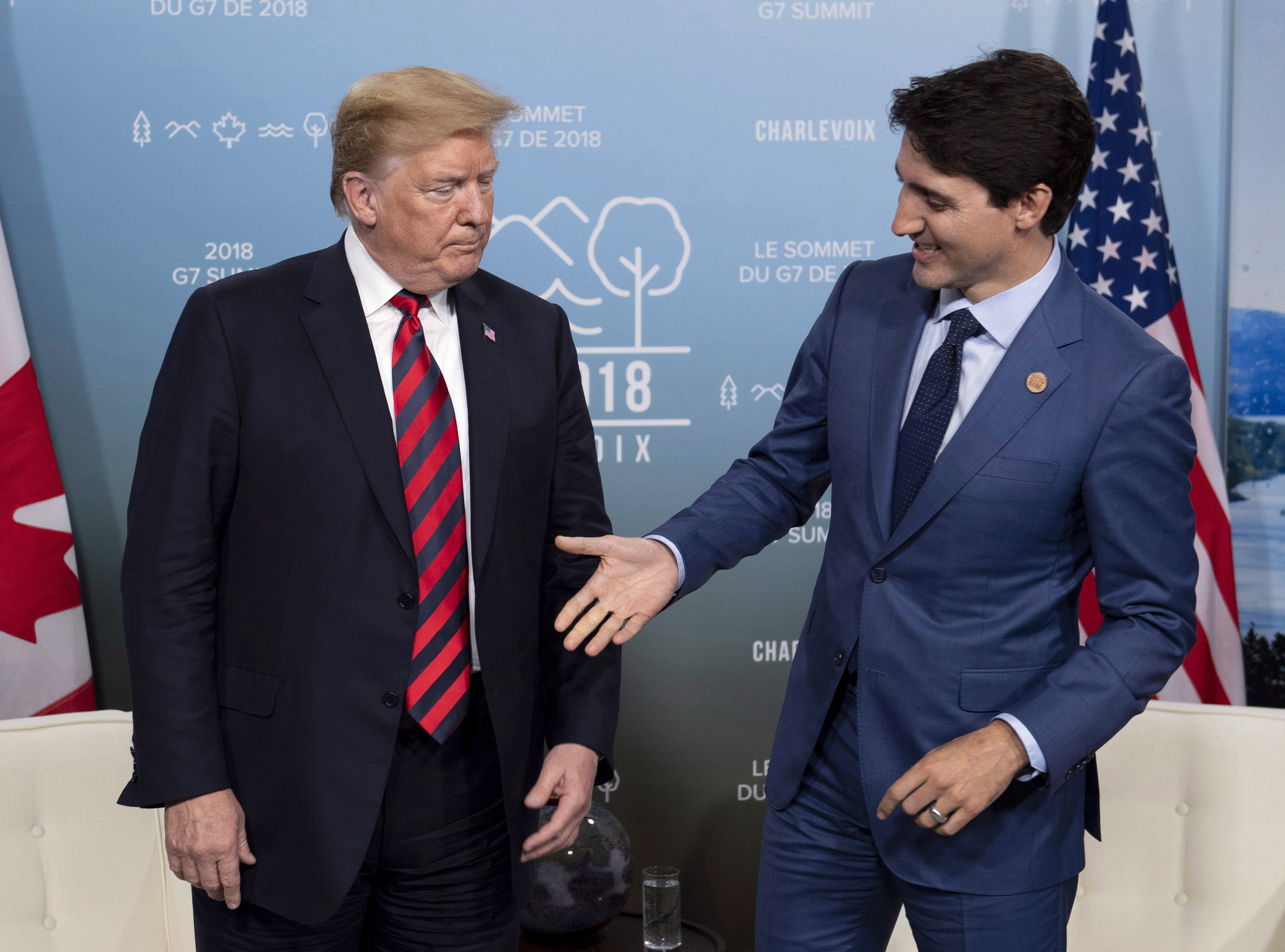 Trump slams Trudeau's post summit remarks as 'very dishonest & weak'