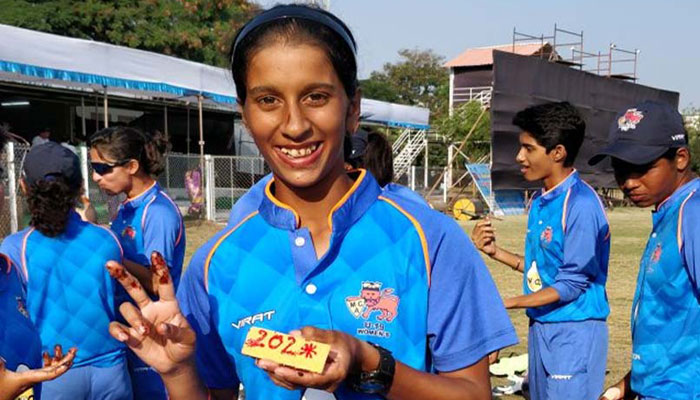 16 year old Indian scores double ton in women's U-19 One Day.
