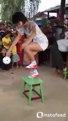 Amazing talent with football