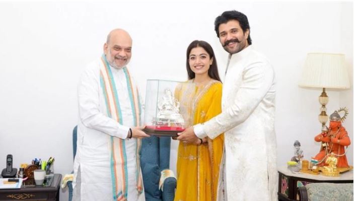Rashmika Mandanna Invites Home Minister Amit Shah to Wedding Reception, Gifts Sacred Ganesh Idol—Heartwarming Gesture Goes Viral!