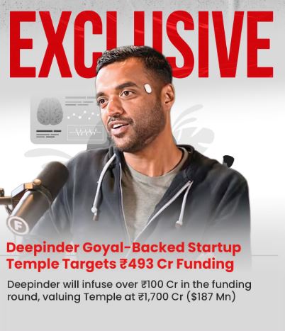 Deepinder Goyal Raises ₹491 Cr for New Startup 'Temple' at ₹1,730 Cr Valuation—Zomato Founder's Bold Post-IPO Bet!