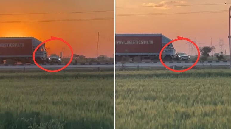 Shocking Video: Truck Rams Car & Drags It for 1.5 km on Madhya Pradesh Highway—Driver Miraculously Survives
