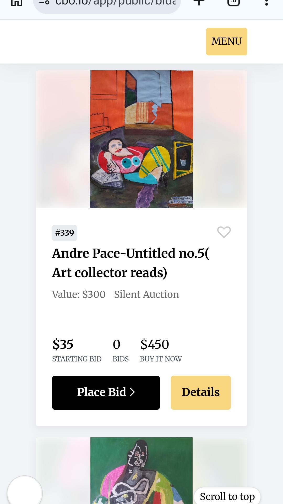 stay Tuned!! Art events Fundraiser 2026 California/ L.A ( works by. Andre pace ).. https://cbo.io/app/public/bidapp/unitedbylove26/auction