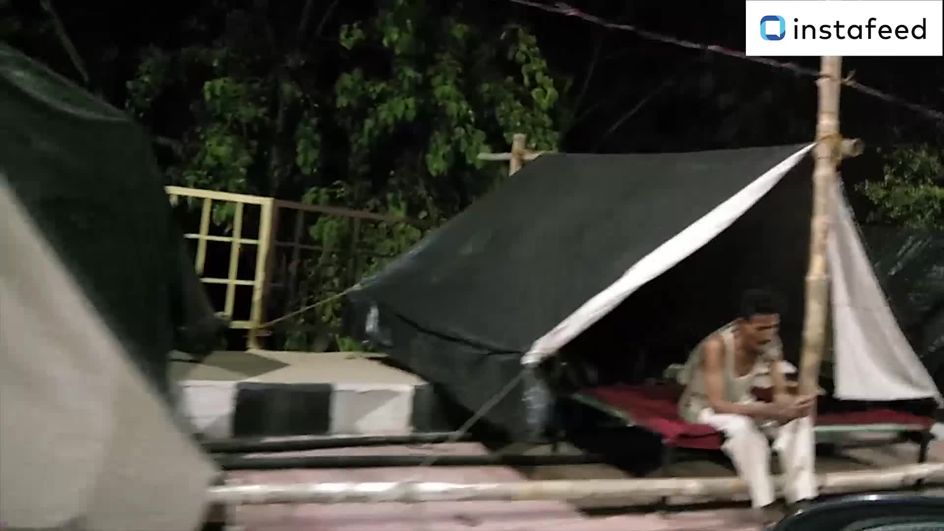 Thousands Braving it out in tents