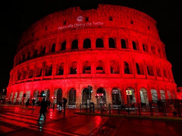 Rome's Colosseum turns red to remember persecuted Christians