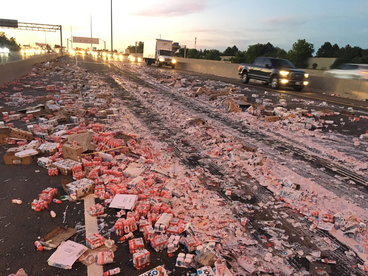 Yogurt Spill Shuts Down Highway 401 In Toronto ( CANADA) 